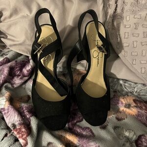 Jessica Simpson Black Strappy Heels